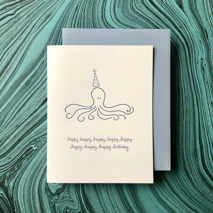 Albertine Press - Wholesale Birthday Card - Birthday Octopus Greeting Card