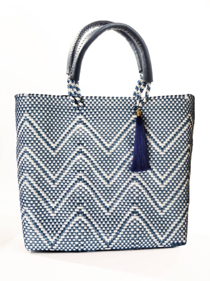 Lola Medium Bag - Blue & Double White for wholesale by Coba by DKH