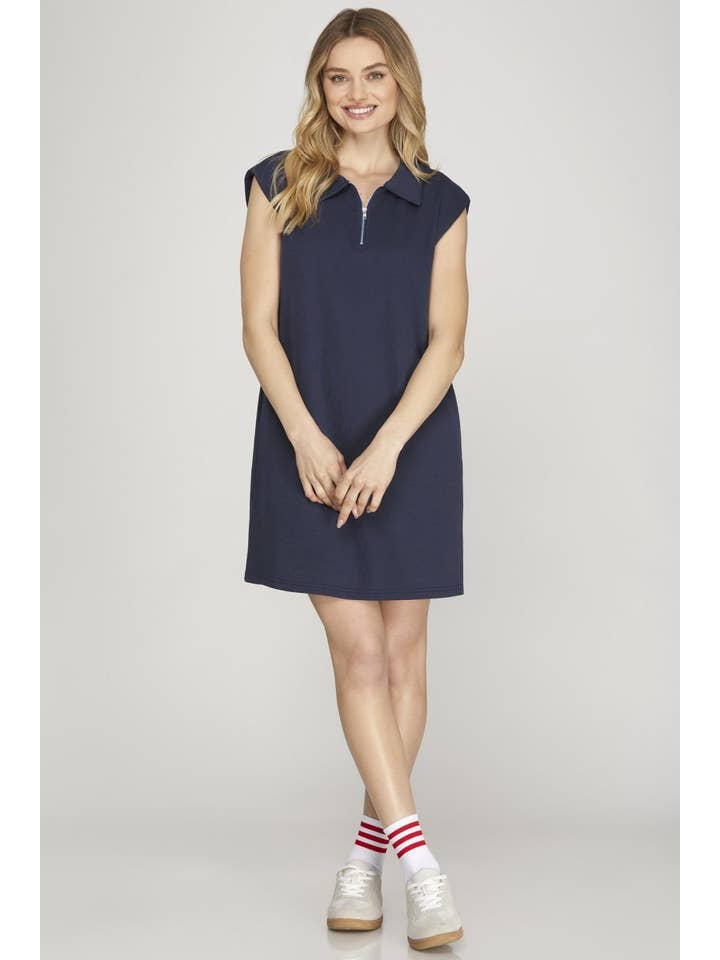 Vanilla Monkey - Wholesale Dress - Women's - Half Zip Knit Mini Dress7