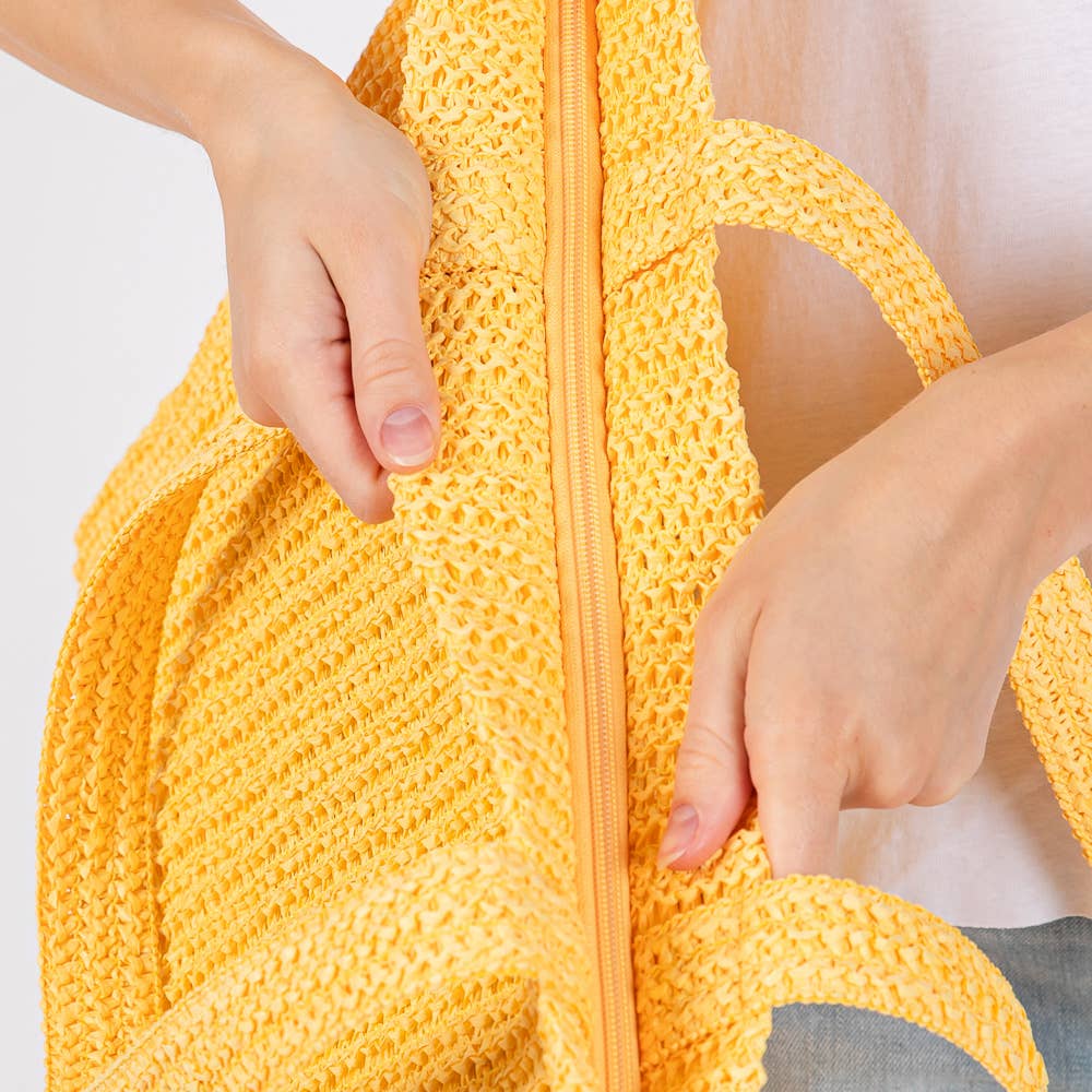 Sensibling Corp. - Wholesale Beach Bag - Solid Crochet Straw Tote Bag / Beach Bag
31