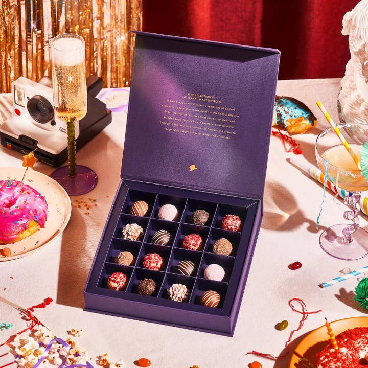 16 Handmade Chocolate Truffles Gift Box Mayfair Chocolatier for wholesale by The Handmade Christmas Co.