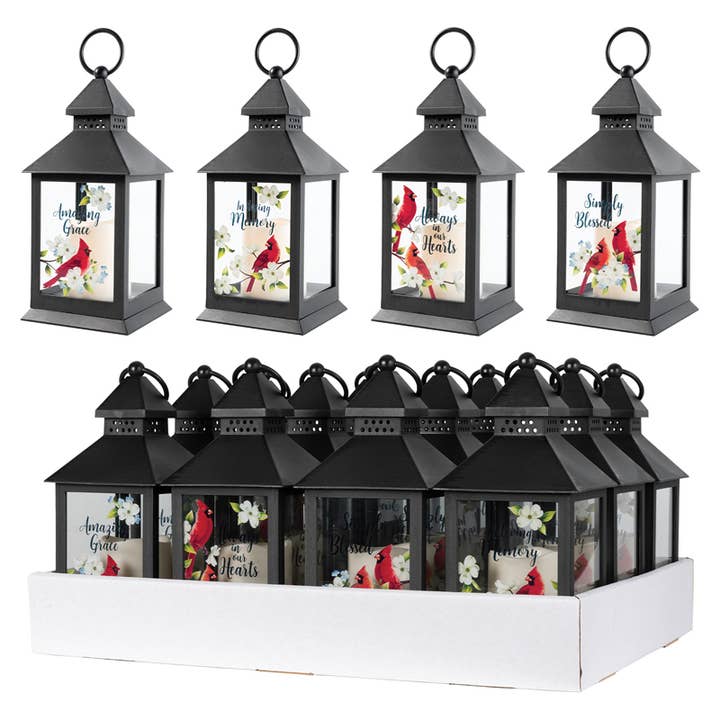 Gift & Garden by Carson - Wholesale Lantern - 4 Assorted Cardinal Lanterns