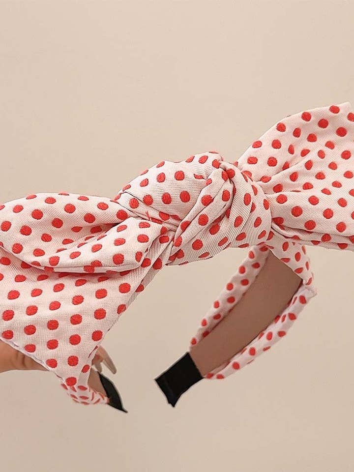 Cute Polka Dot Bow Wide Headbands DP25B863 for wholesale by Dipped Shop