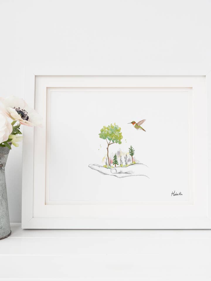 Dans ma main, impression artistique pour la vente par Hobeika Art