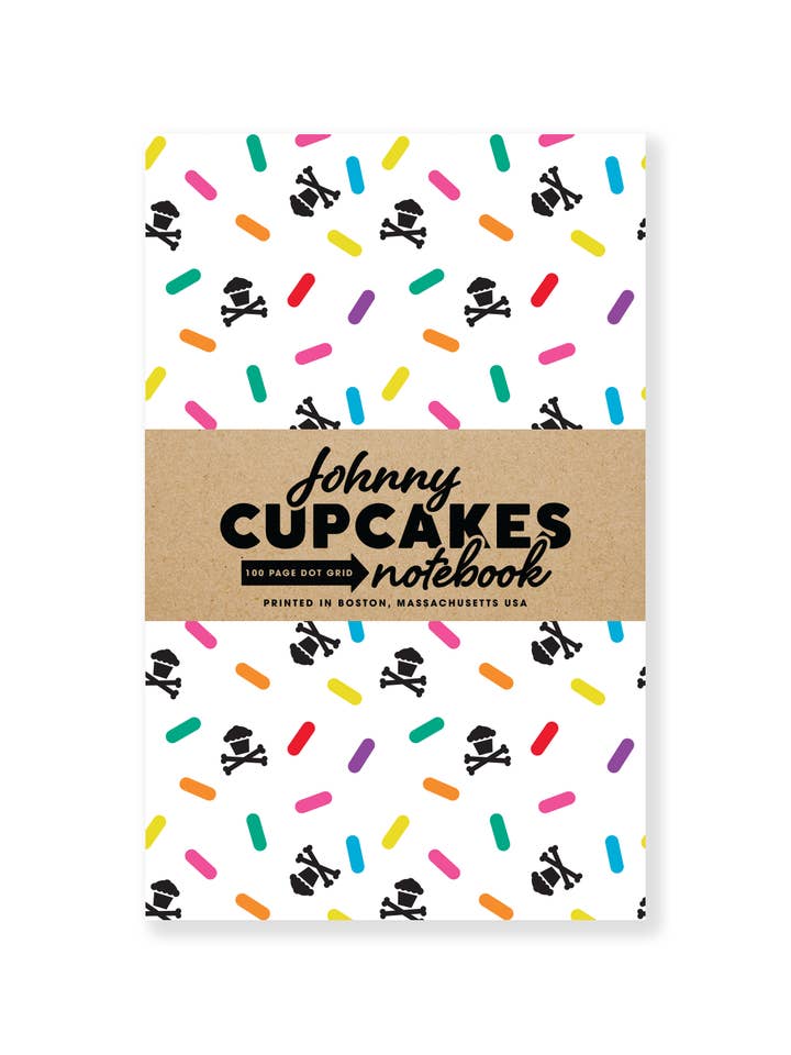 Sprinkles White Notebook - 100 Page Dot Grid for wholesale by Johnny Cupcakes
