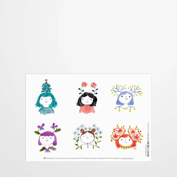 Die Aufkleber 12 Frauen von Julie Adore - Bogen 1 für den Großhandel von My 365