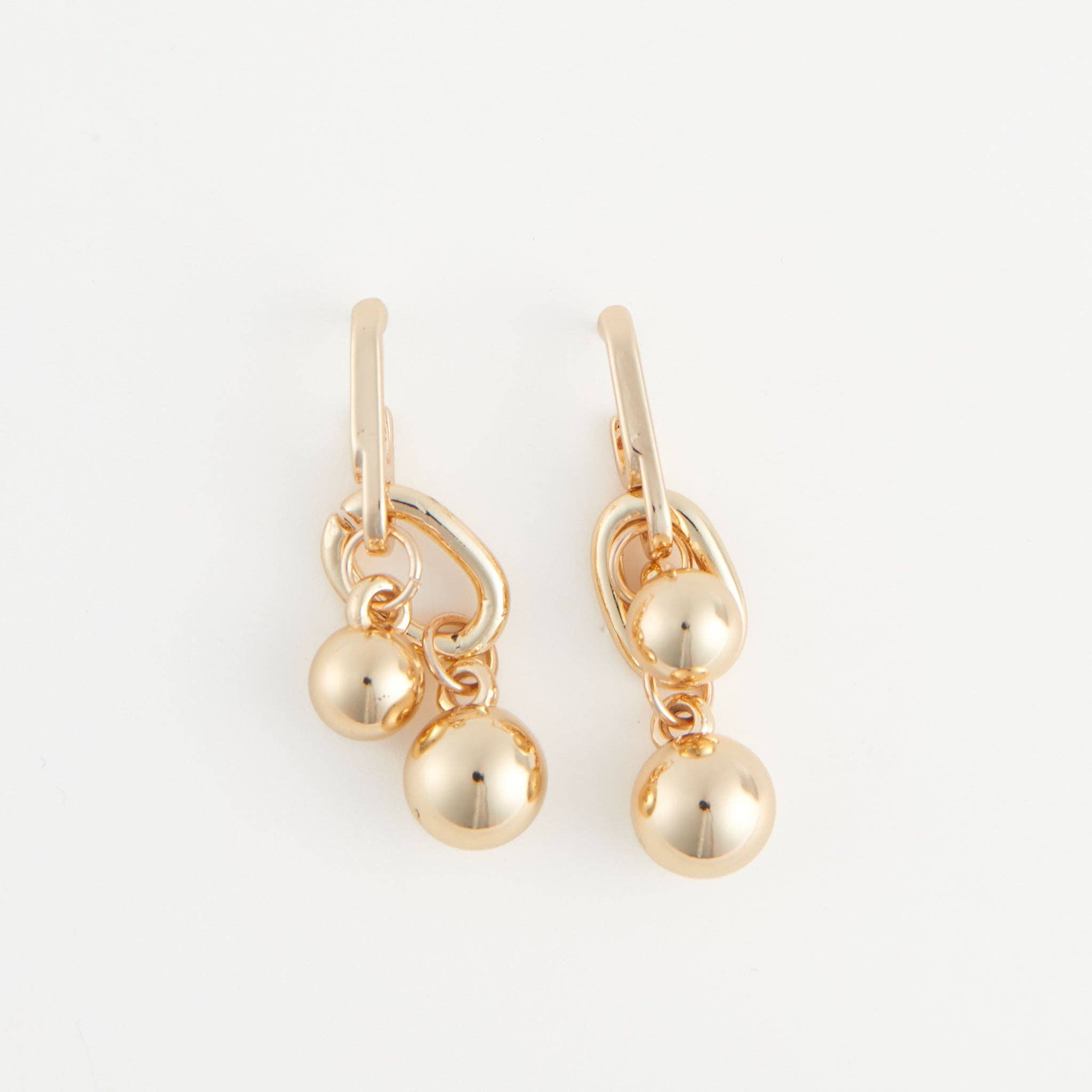 Elsie & Zoey - Wholesale Dangle Earrings - Drop Earrings Rainey Oval Link Double Ball Accent4