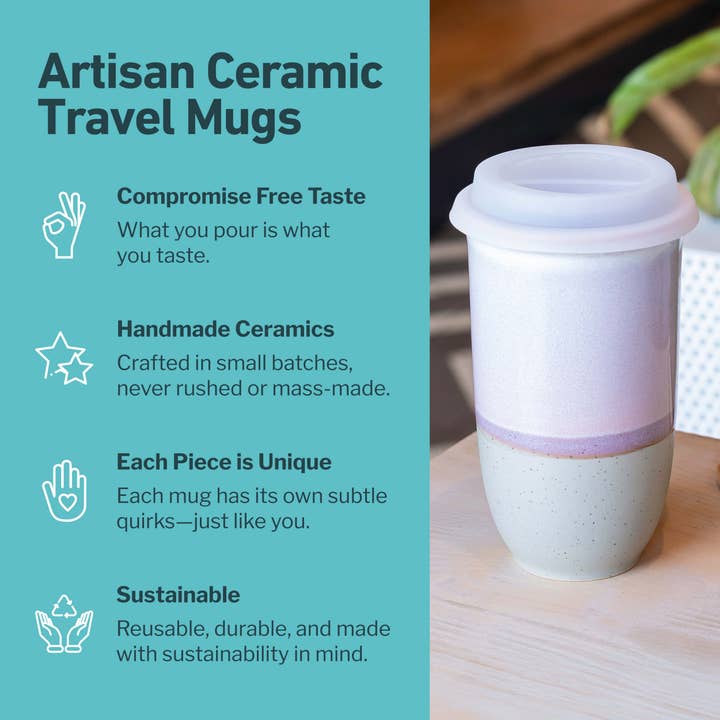 Nova Ceramics Travel Mugs - Wholesale Coffee Mug - Horizon Ceramic Travel Mug – 16oz with Lid & Sleeve4