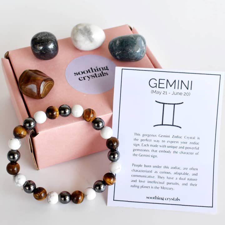 Tumbled Crystals Kit | GEMINI | Stones Gift | Zodiac Set for wholesale by Soothing Crystals