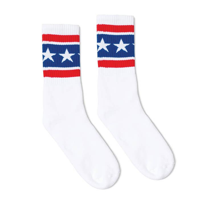 Stars & Stripes Socks | White for wholesale by SOCCO