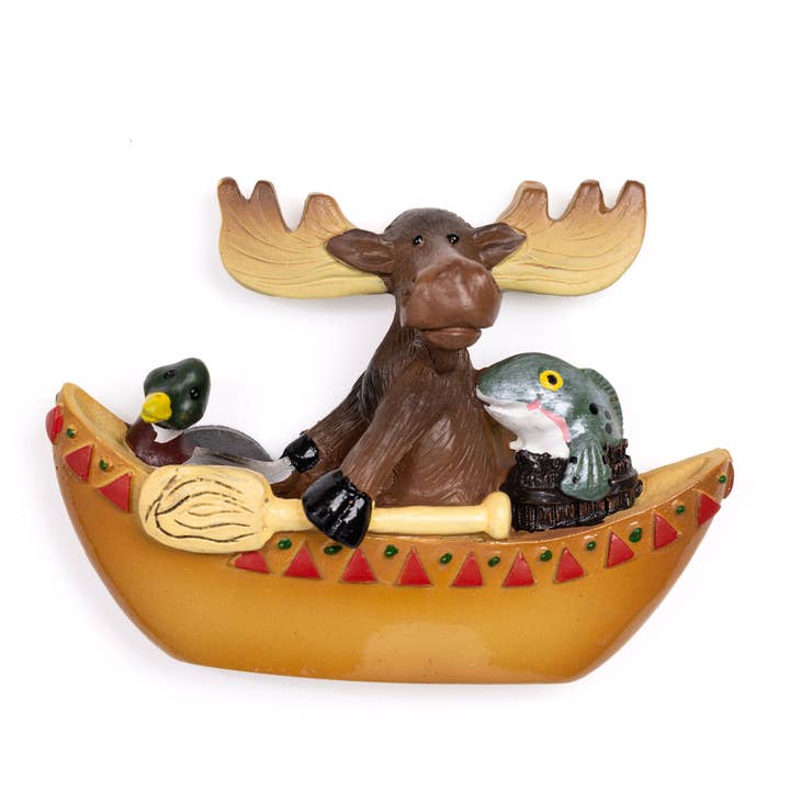 Waren Canoe Moose Magnet for wholesale by Mother Moose Gifts
