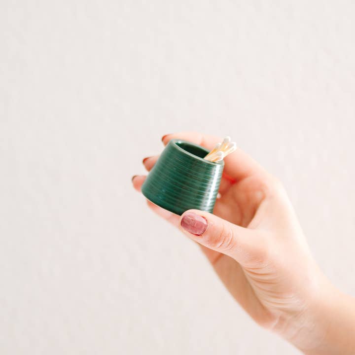 River Birch Candles - Wholesale Match holder - Empty Green Small Match Holders-Striker On Bottom1