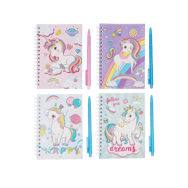 Cap Zone - Wholesale Notebook - Unicorn 60 Page Mini Diary Notebook with Pen