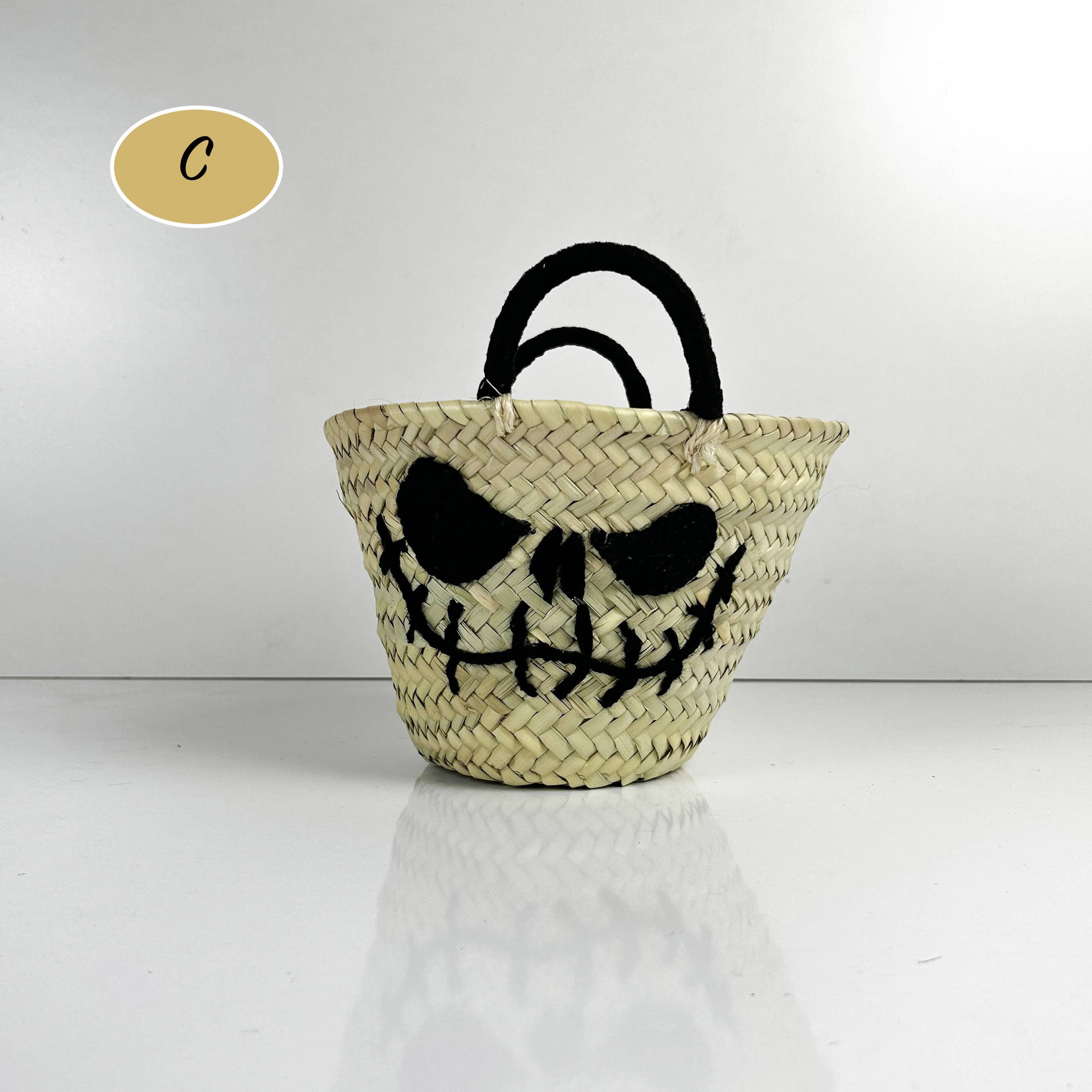 ProHandmadeDesign - Vente Sac de plage - Halloween : sac en paille personnalisé pour une astuce ou une friandise2