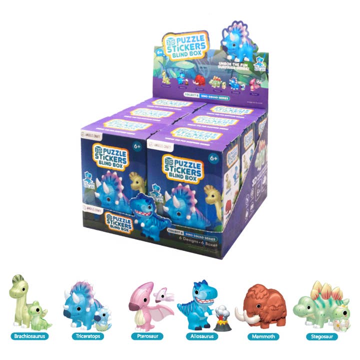 3D Puzzle Stickers Blind Box – Dino Squad | Case Pack 6 for wholesale by Angels Craft