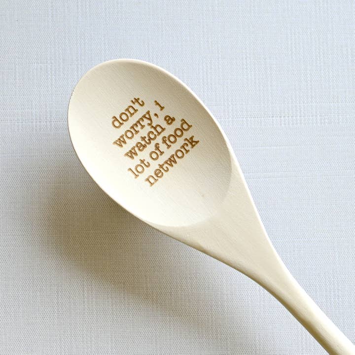 I Watch a Lot of Food Network Engraved Spoons for wholesale by Blue Studio Creative
