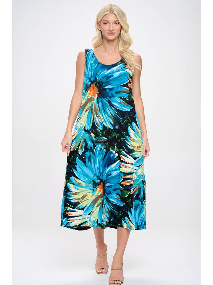 Turquoise BNS Long Tank Dress - 7000BN-TRP1-W440 for wholesale on Faire3