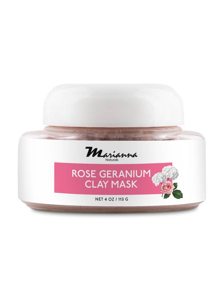Rose Geranium Clay Mask for engroshandel hos Marianna Naturals Corp.