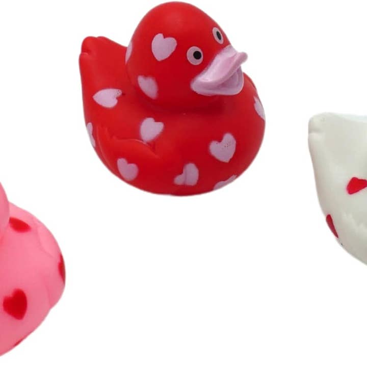 4E's Novelty - Wholesale Party Favor - 24 Valentine's Rubber Ducks - Heart-Themed Party Favors & Classroom Gifts