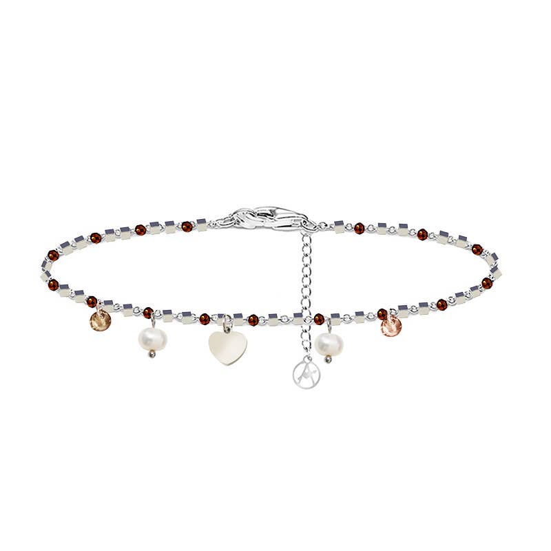 AMORINO SRL - Wholesale Charm/Dangle Bracelet - HEART & PEARL CHARM BRACELET WITH ZIRCONIA9