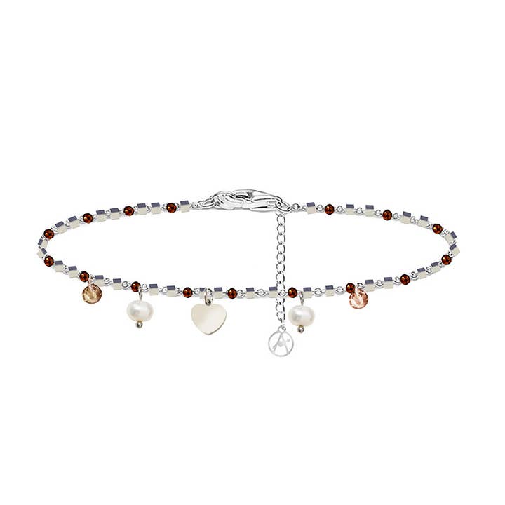 AMORINO SRL - Wholesale Charm/Dangle Bracelet - HEART & PEARL CHARM BRACELET WITH ZIRCONIA9