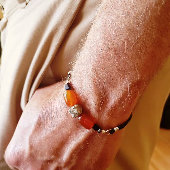 Orange Bracelet For Men for wholesale by MINU Jewels