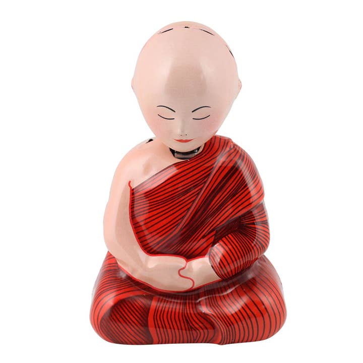 Praying Monk Meditation Buddha Bobble Head Tin Toy for wholesale by Tribal Trade GmbH