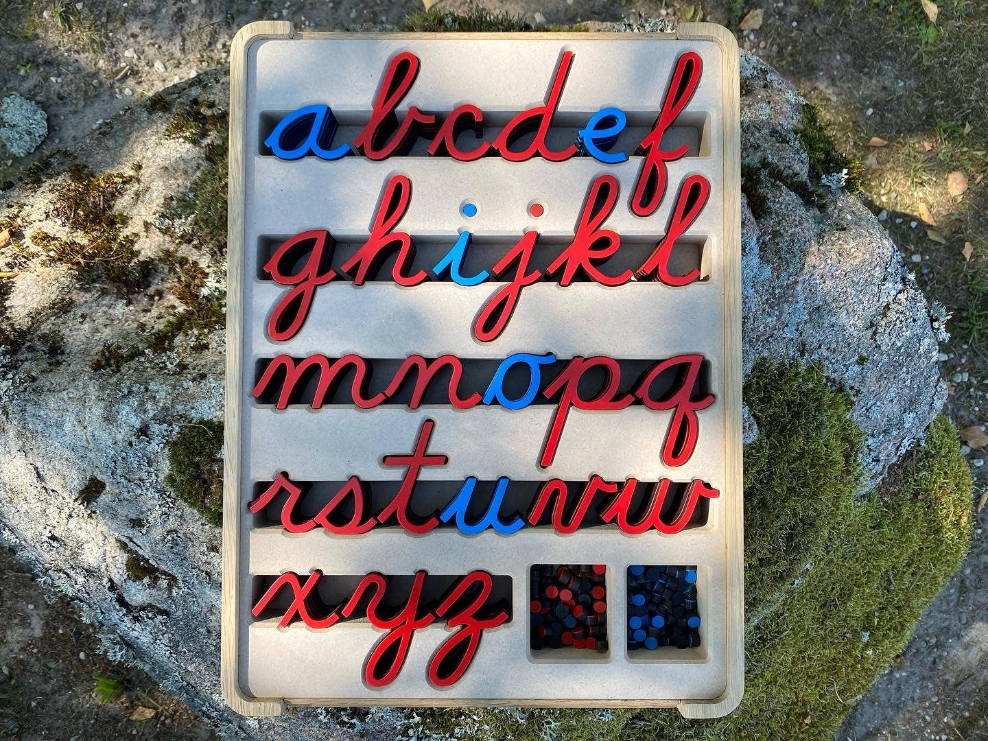 3R KIDS - Wholesale Wood Toy - Kids - "D'Nealian Cursive Movable Alphabet"3