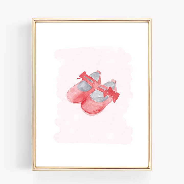 Vintage Schuhe Aquarell Kunstdruck für den Großhandel von Hazel and Gray Co.