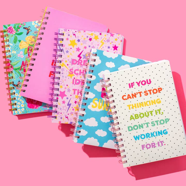 Taylor Elliott Designs - Wholesale Notebook - Spiral Notebook - "...Don't Stop Working For It" - 200 Pages