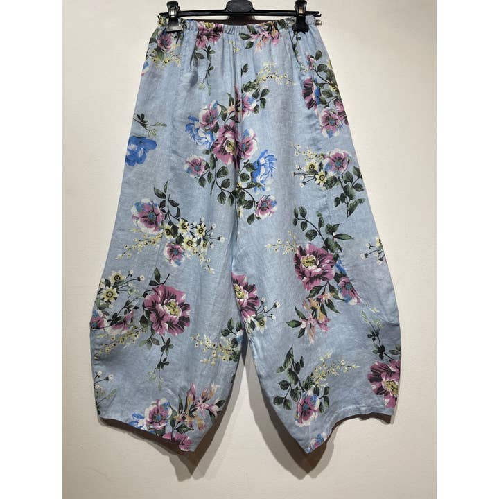 LINEN & COTTON HOUSE - Wholesale Pants - Women's - 75096 LINEN TROUSERS WITH POCKETS NEW PRINT