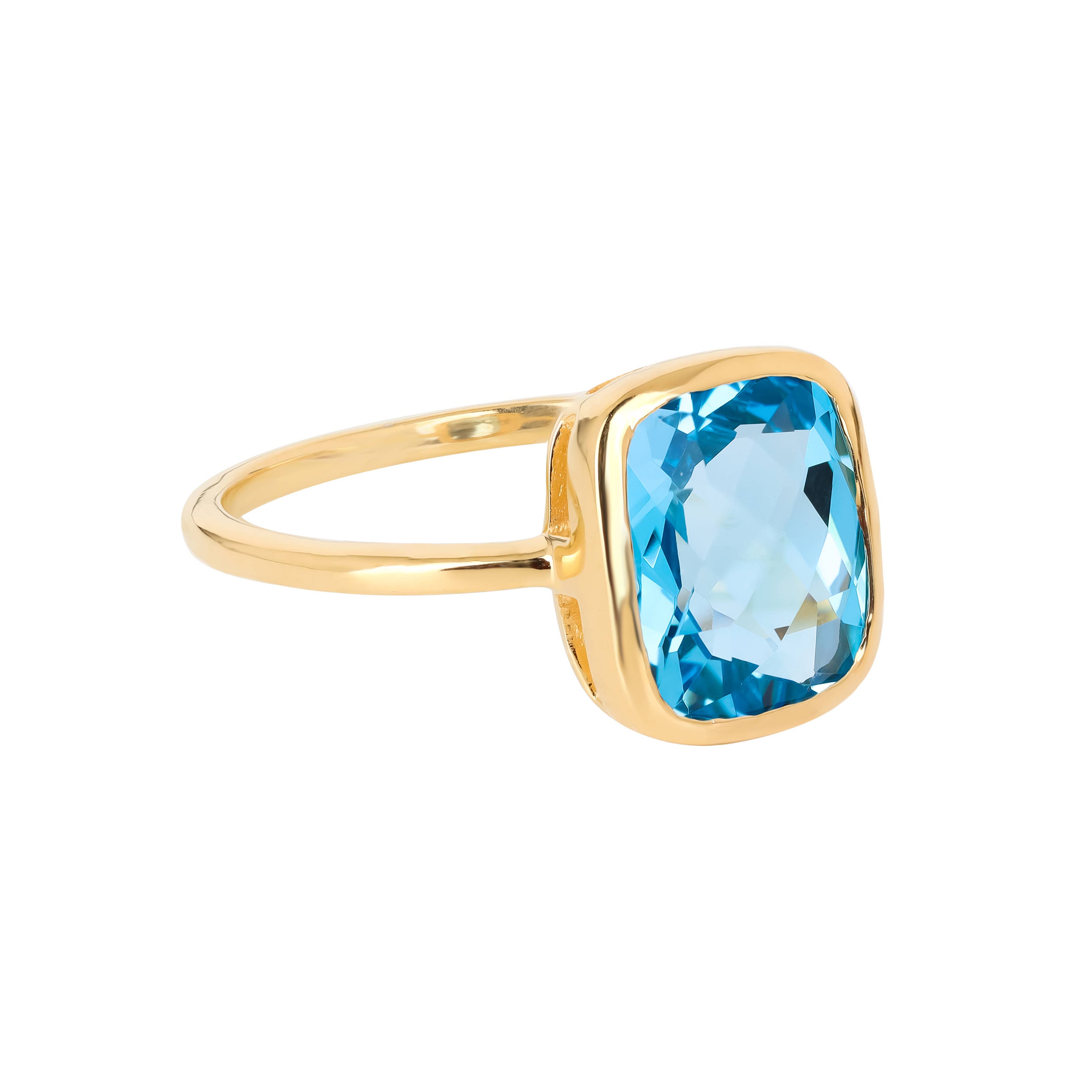 Tiramisu - Wholesale Single Stone/Solitaire Ring - Gold Plated 925 Silver Azure Embrace London blue Topaz Ring5