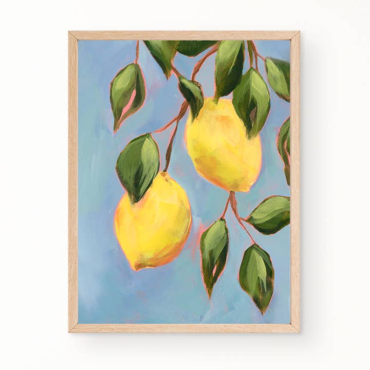 "Lemon Contours" Fine Art Print for wholesale by Shelly Cluff Art