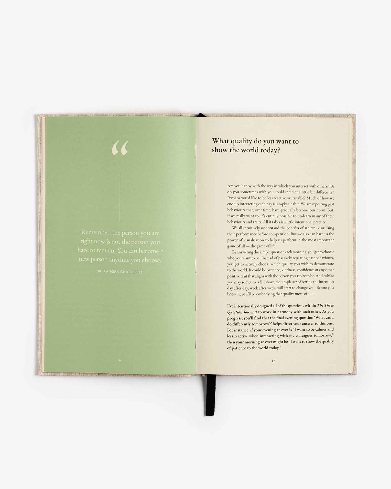 Intelligent Change – wholesale Journal/diary – The Three Question Journal Green - Daily Guided Wellbeing3