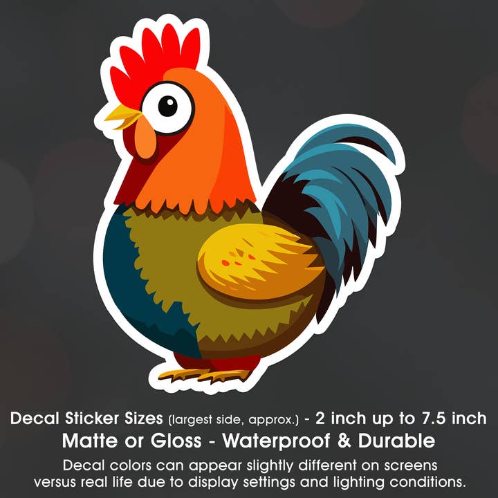 Chicken Funky Cute Love Chickens Decal Sticker Waterproof for wholesale by Groovy Giftables