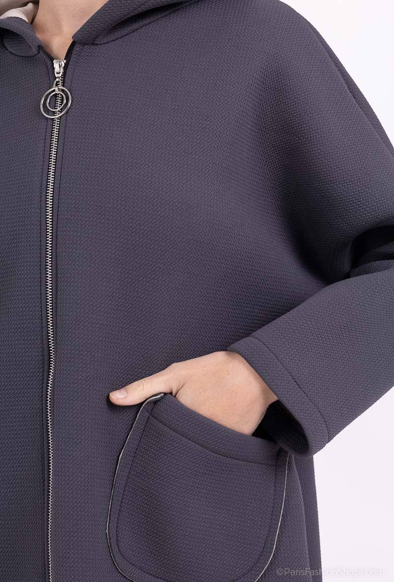 L'Emotion - Wholesale Hoodie - Women's - Neoprene Embossed Material Zip-Up Hoodie21