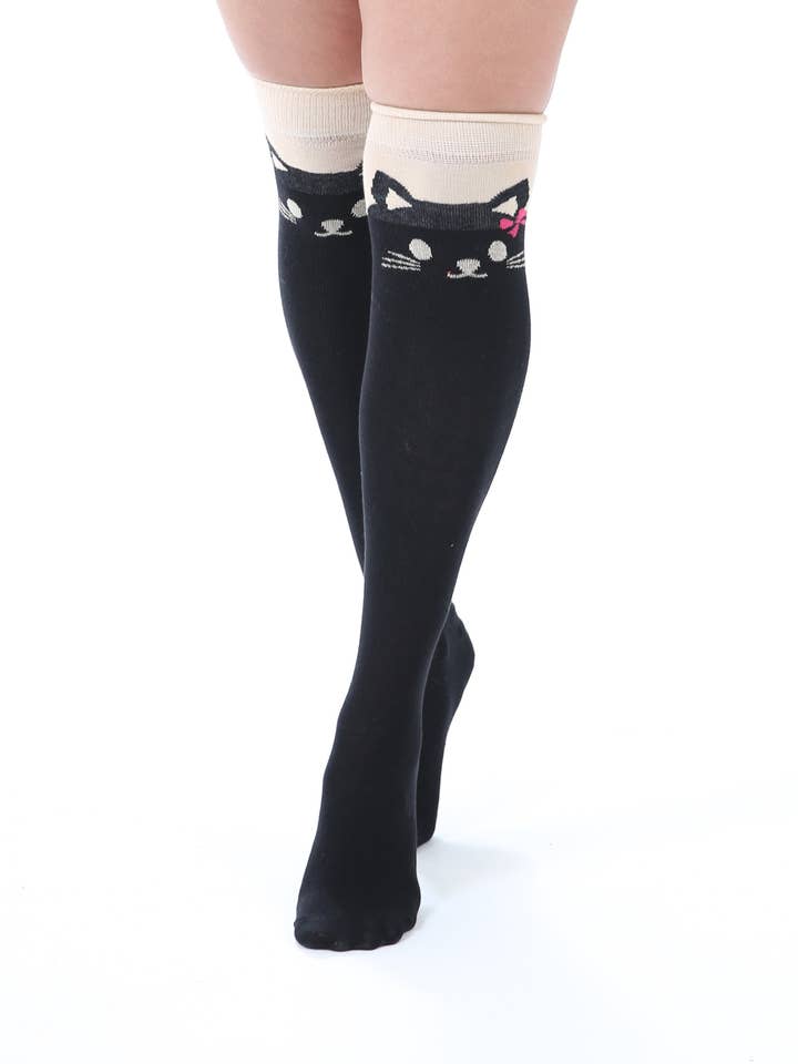Cat Over The Knee Socks with Tail for wholesale by Pamela Mann