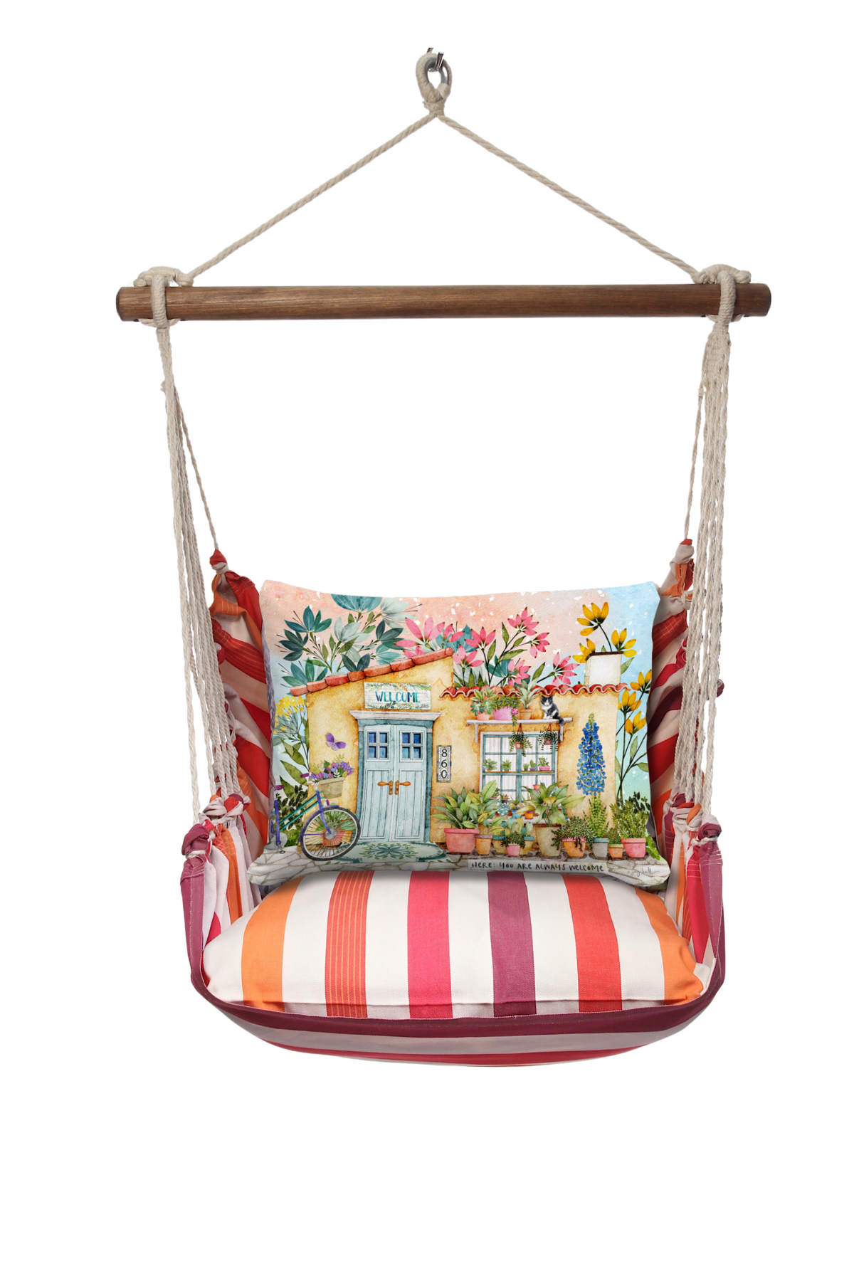 Magnolia Casual - Wholesale Swing Set - Hammock Swing 4-Piece Set indoor / outdoor - Cristina Stripe2