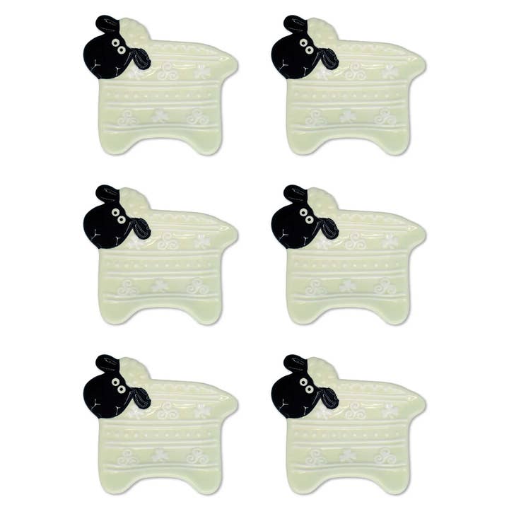 Dublin Gift Company - Vente Passoires à thé/infuseurs - Porte-sachets de thé en céramique peinte à la main en forme de mouton6