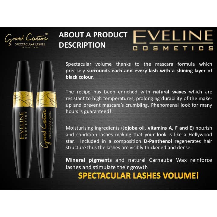 Eveline Cosmetics - Wholesale Mascara - Eveline Cosmetics Grand Couture Black Lashes Mascara