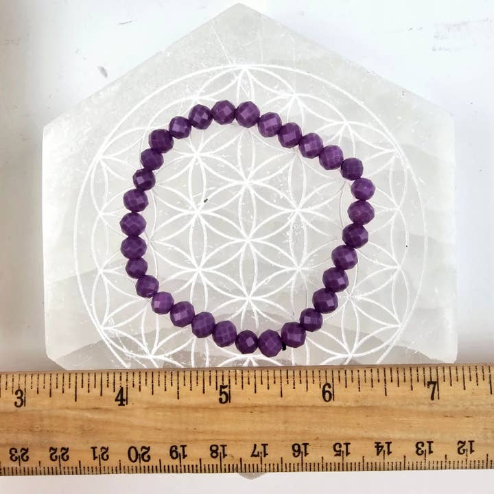 Rock Paradise - Wholesale Beaded Bracelet - Crystal Phosphosiderite Faceted Round Bead Bracelet - 6mm3