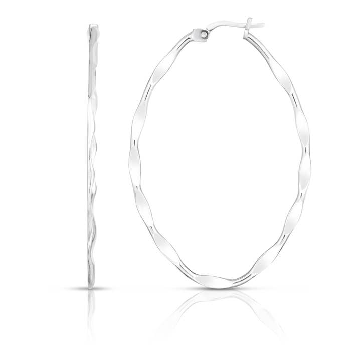 The Diamond Deal – wholesale Hoop-örhängen – Silver med rodium Finish örhänge med gångjärn lås
