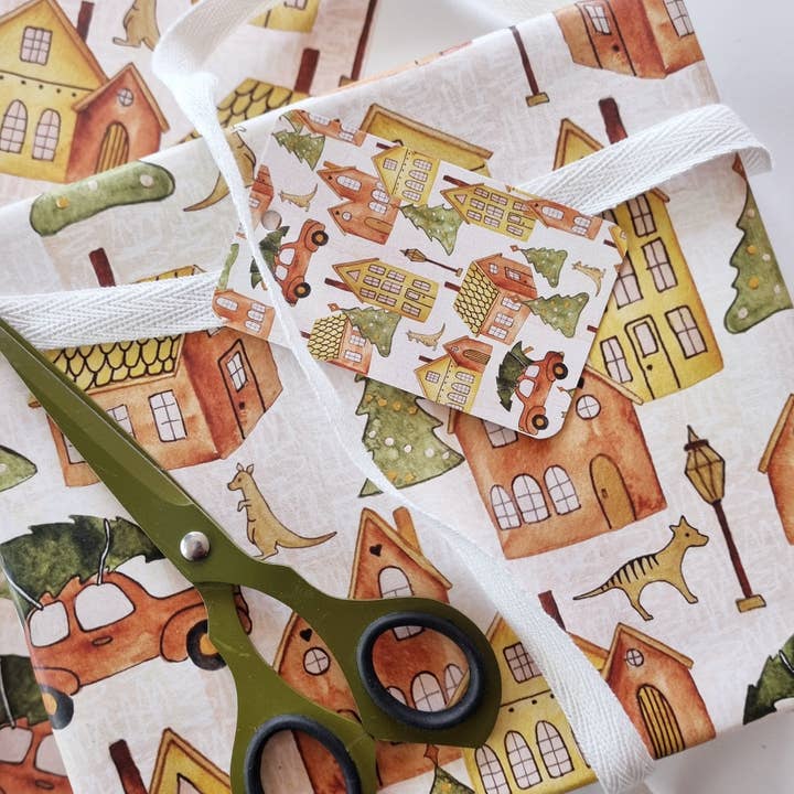 Bosa Art Co - Wholesale Flat wrap - Wrapping Paper / Christmas Town (New Size)1