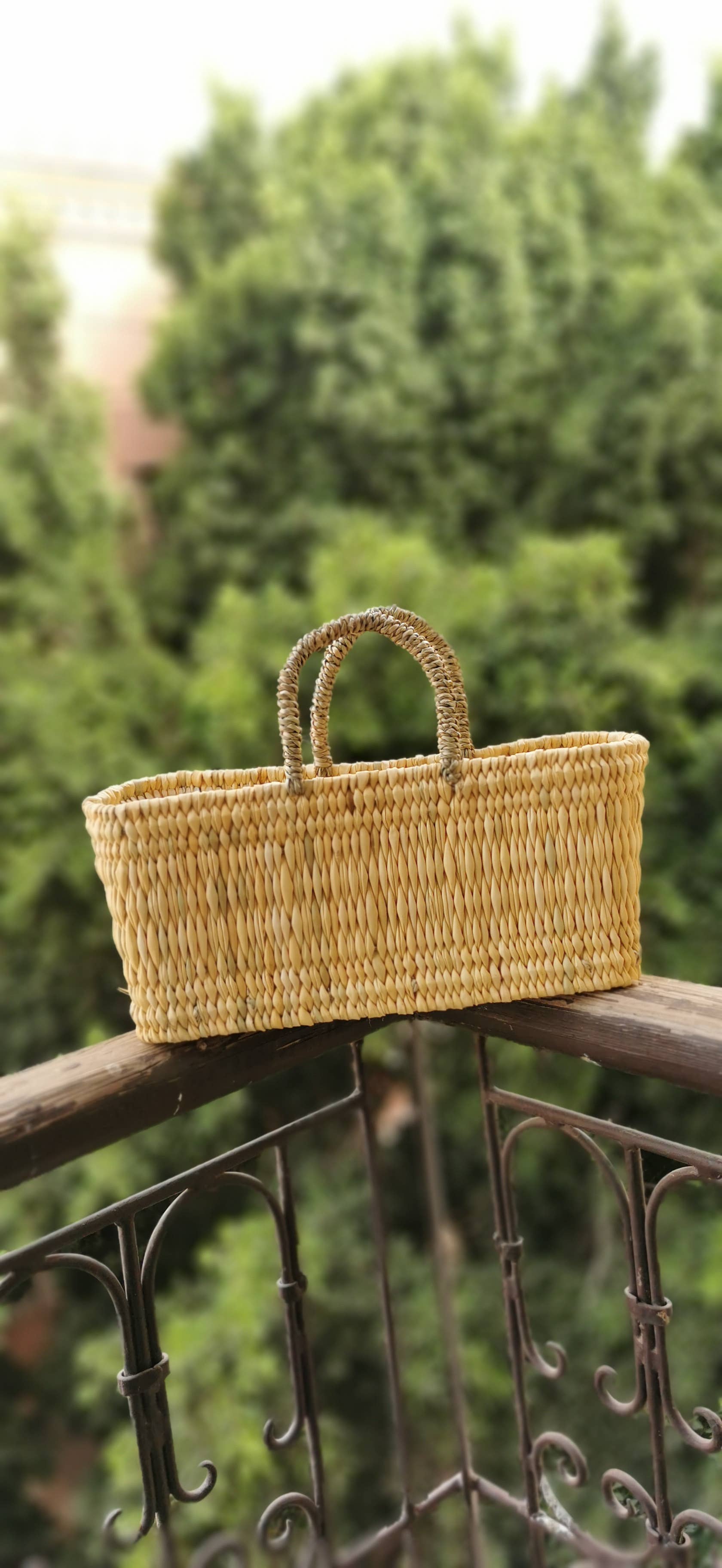 craftberber – wholesale Basket – Handcrafted Reed Baskets with Sturdy Handles, Reed Baskets5