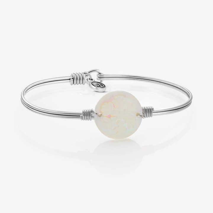 Luca + Danni - Wholesale Bangle Bracelet - AB Frosted Snowflake Bangle Bracelet