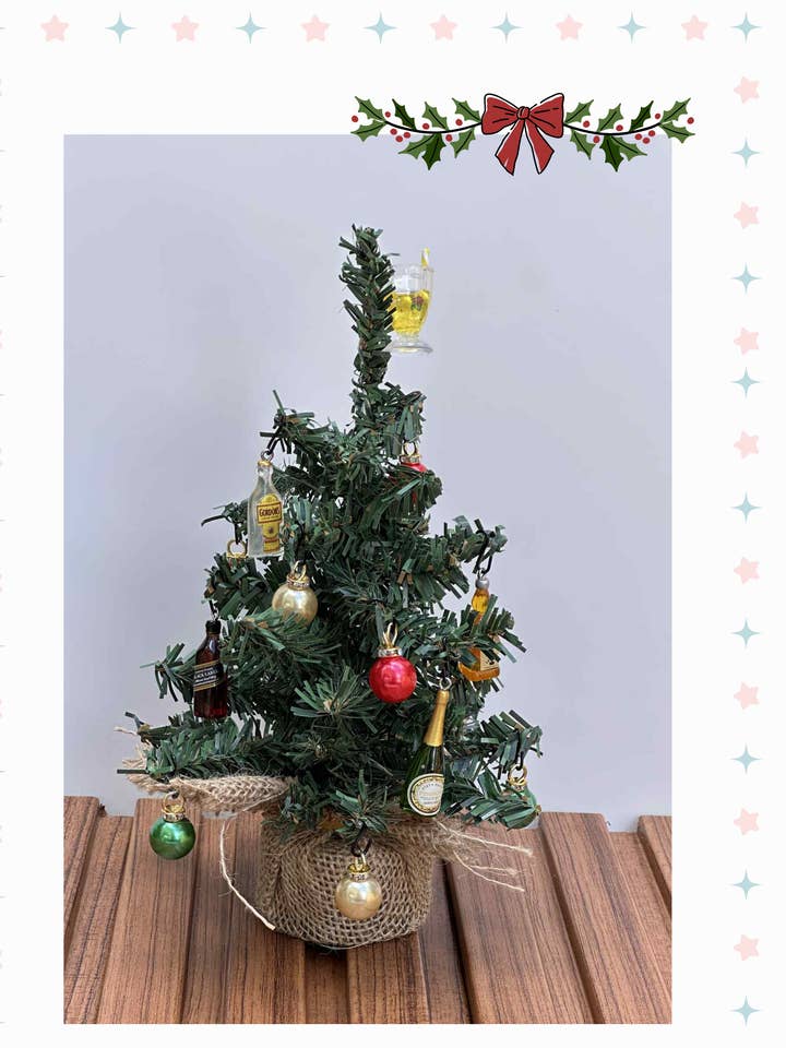 Mini Árvore de Natal com Enfeites Happy Hour - Estilo 0185 por atacado de Arcfo Jewelry