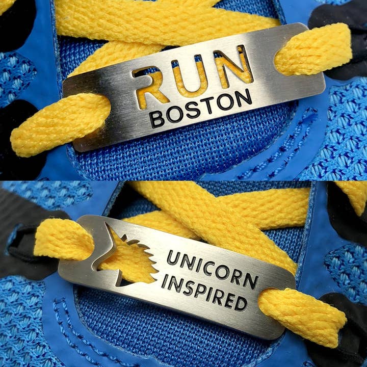 BOSTON BUNDLE - UNICORN INSPIRERET & RUN BOSTON Shoe Tag Bundle for engroshandel hos ATHLETE INSPIRED, Inc.