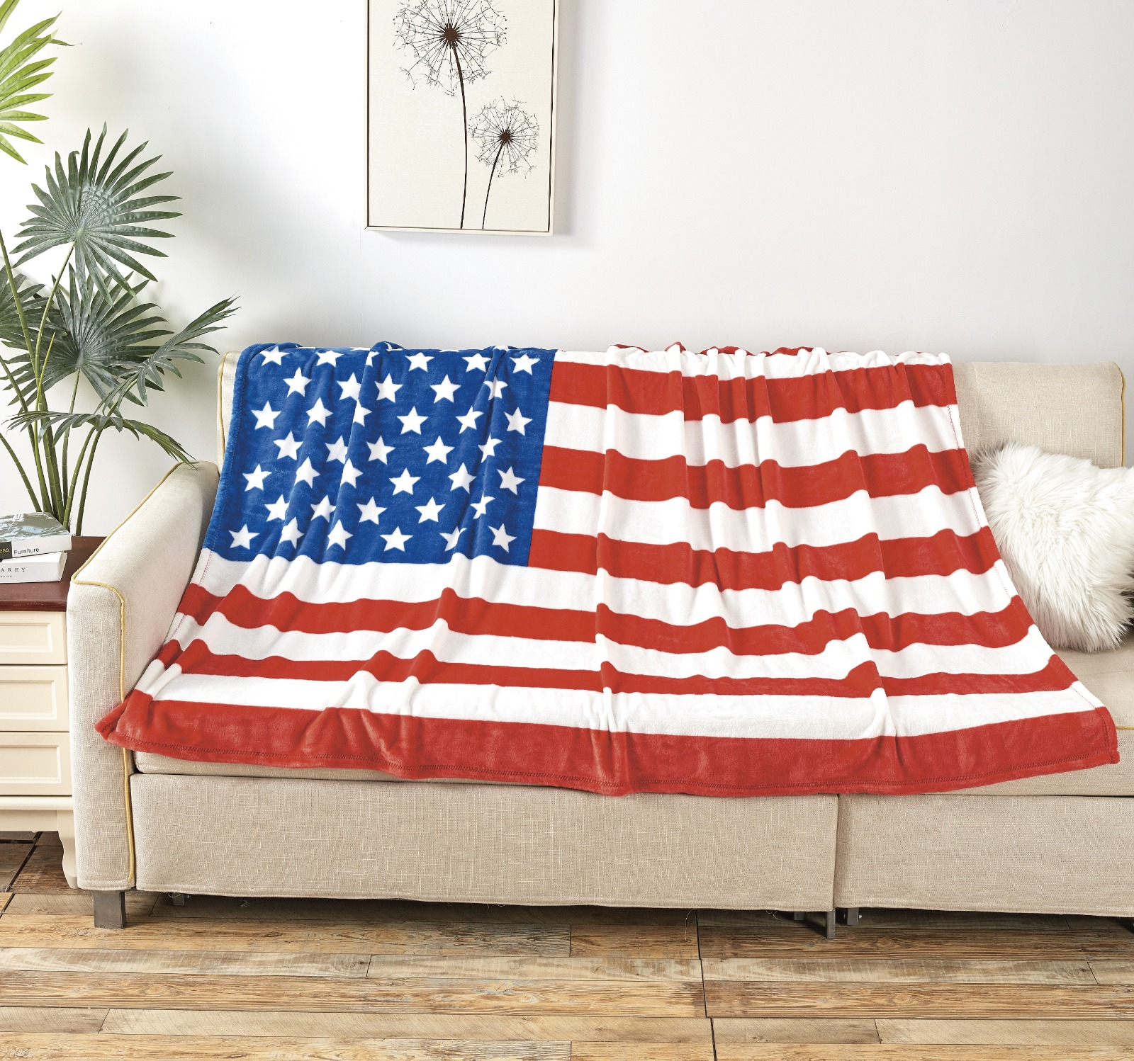 Infinite Basics - Wholesale Throw Blanket - American USA Flag Oversized 50x70" Throw Blanket3