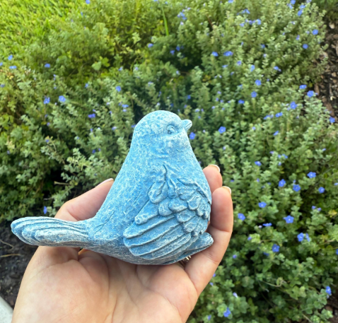 Backyard Stone Art - Wholesale Versiering/decoratie voor buiten - Betonnen Vogel met Mooie Bloemen aan de Zijkant, Beeld, Beeldje10