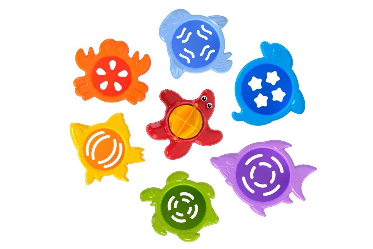 Technok - Wholesale Stacking Rings Game - Baby - TECHNOK Stacking Cups (7 Pieces) - Sea Animal Shapes3